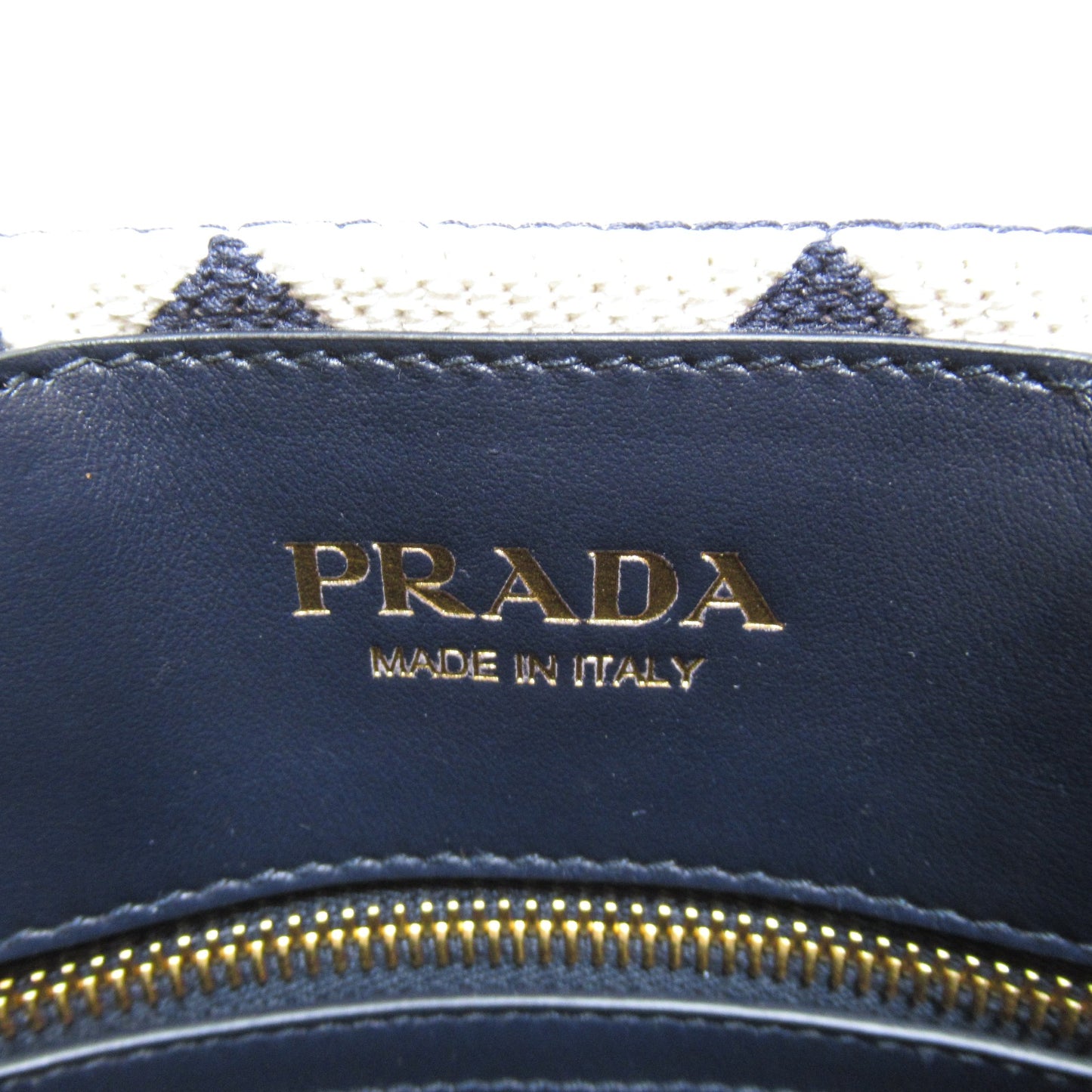 2Wayトートバッグ ショルダーバッグ キャンバス ネイビー ホワイト プラダ バッグ PRADA