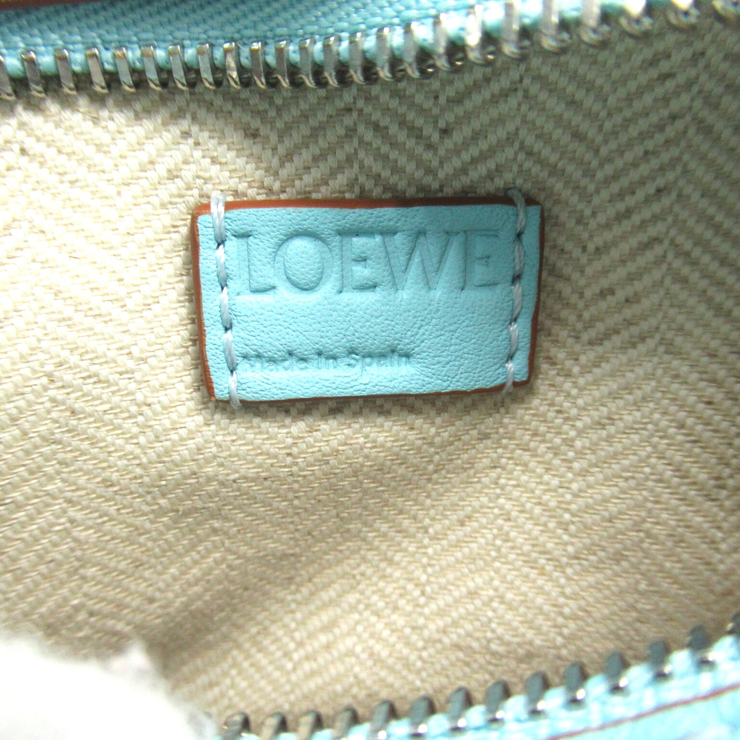 パズルバッグ ナノ ショルダーバッグ レザー ブルー ロエベ バッグ LOEWE