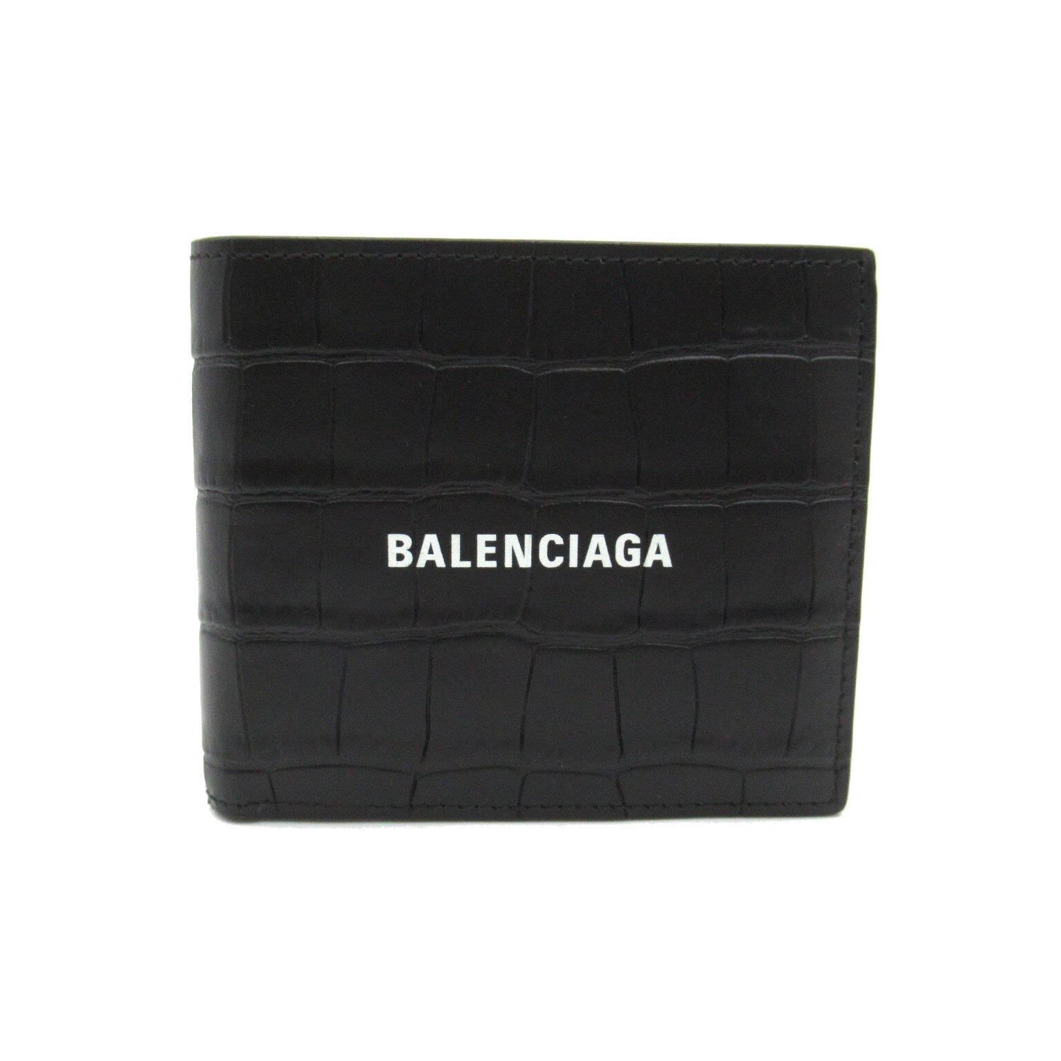 二つ折り財布 二つ折り財布 型押しレザー ブラック バレンシアガ 財布・小物 BALENCIAGA