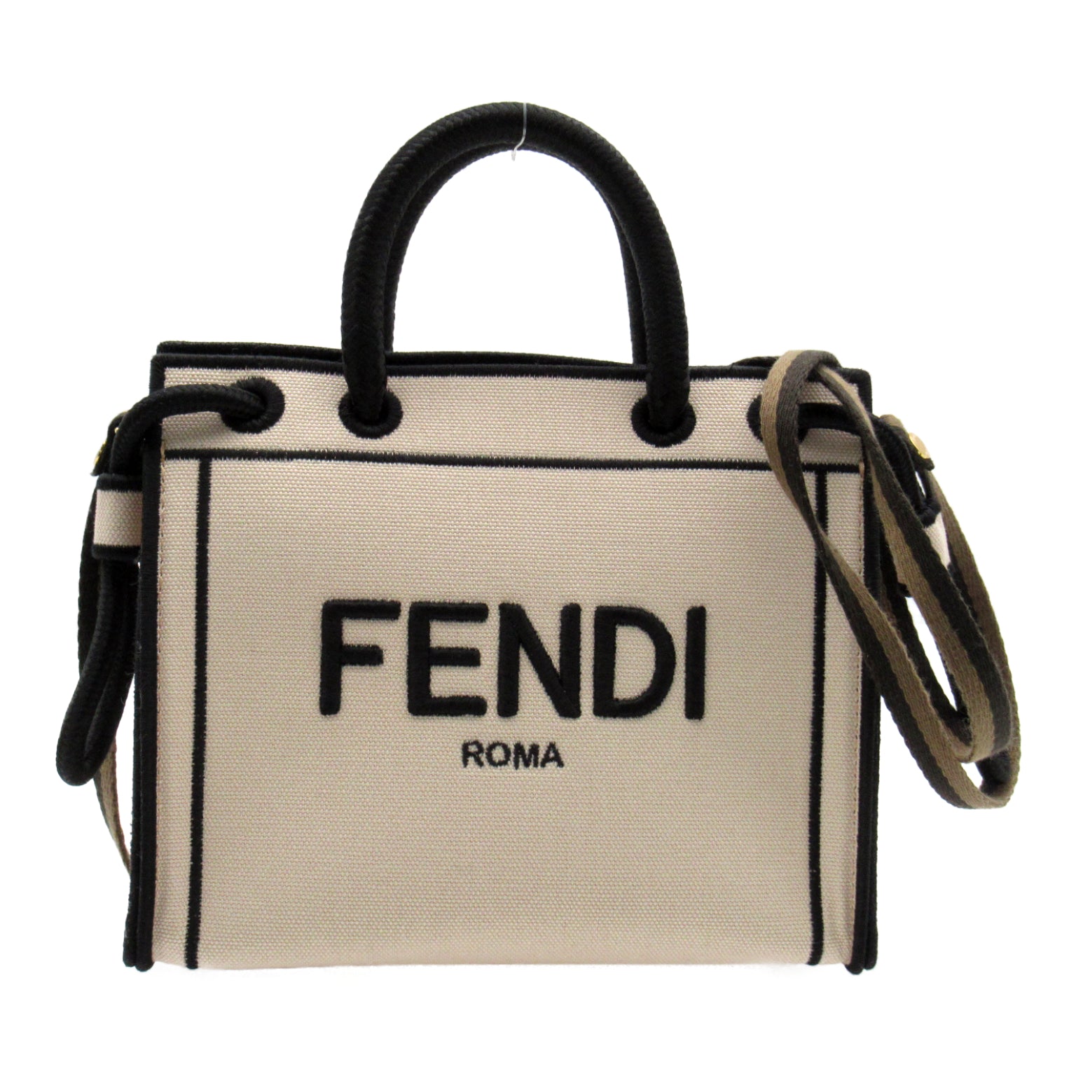 2wayショルダー バッグ ショルダーバッグ キャンバス ベージュ ブラック フェンディ バッグ FENDI