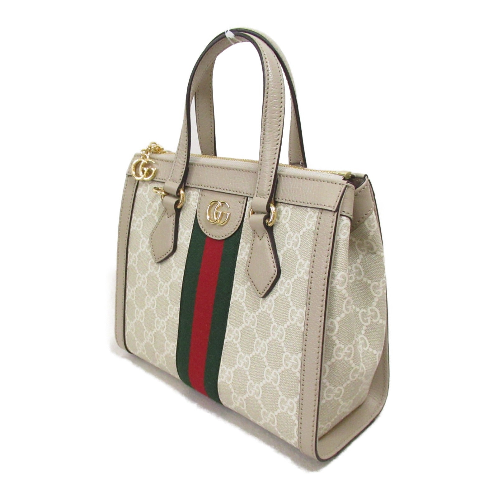 OPHIDIA オフディア 2wayショルダーバッグ ショルダーバッグ PVCコーティングキャンバス レザー ベージュ グッチ バッグ GUCCI