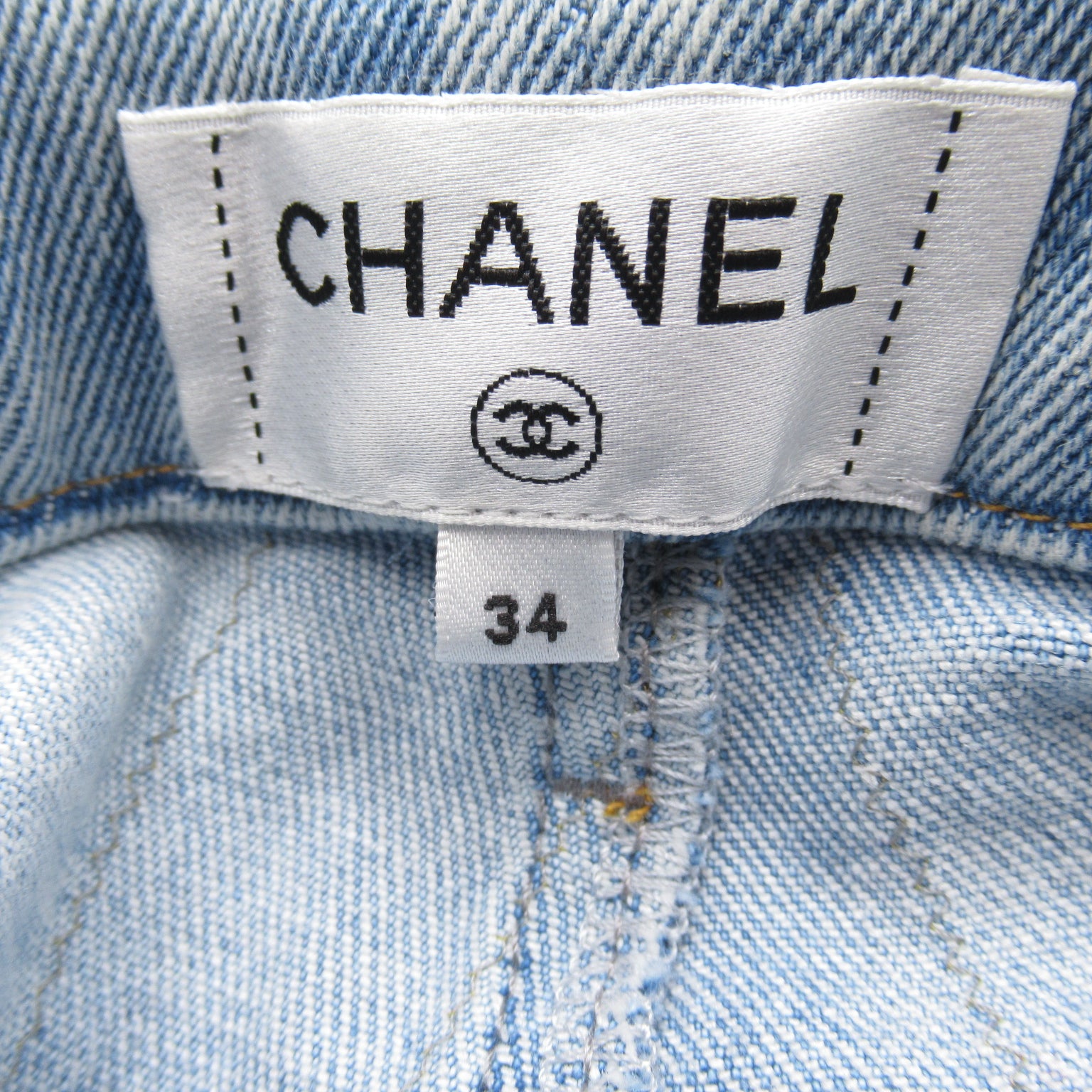 デニム パンツ デニムパンツ コットン ブルー シャネル ボトムス CHANEL