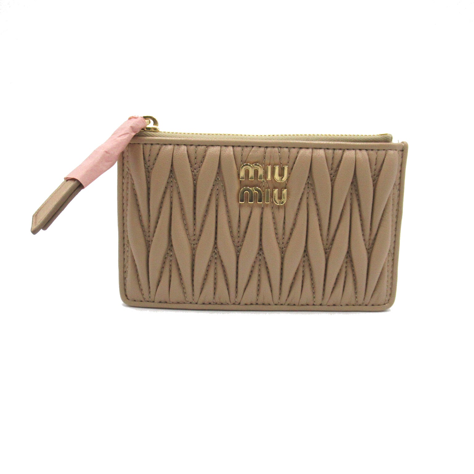 カードケース カードケース レザー ベージュ ミュウミュウ 財布・小物 miu miu