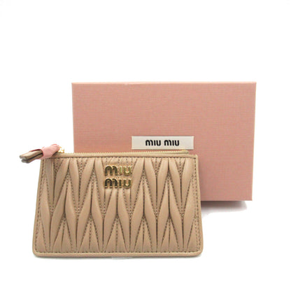 カードケース カードケース レザー ベージュ ミュウミュウ 財布・小物 miu miu