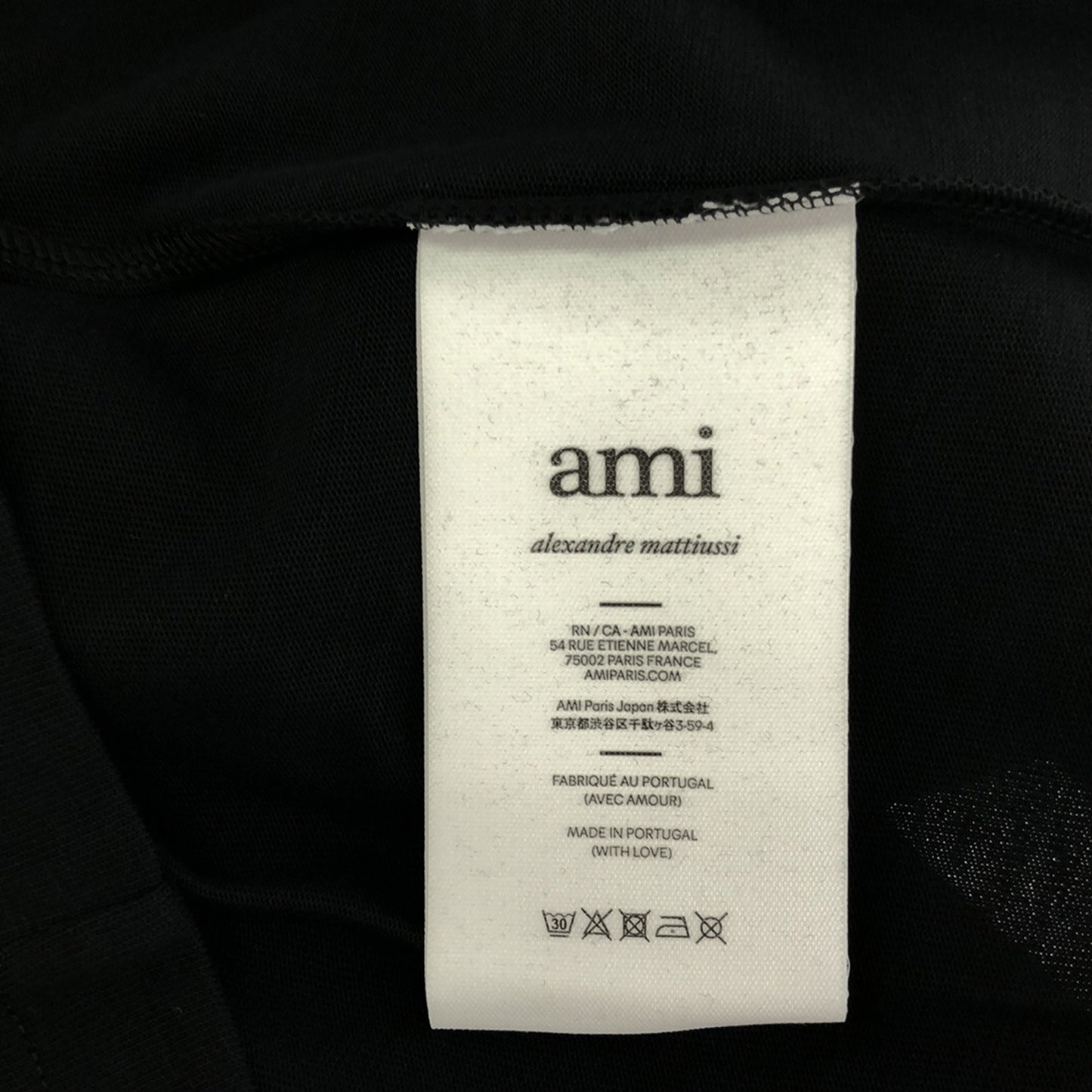 Tシャツ コットン ブラック アミアレクサンドルマテュッシ トップス AMI Alexandre Mattiussi