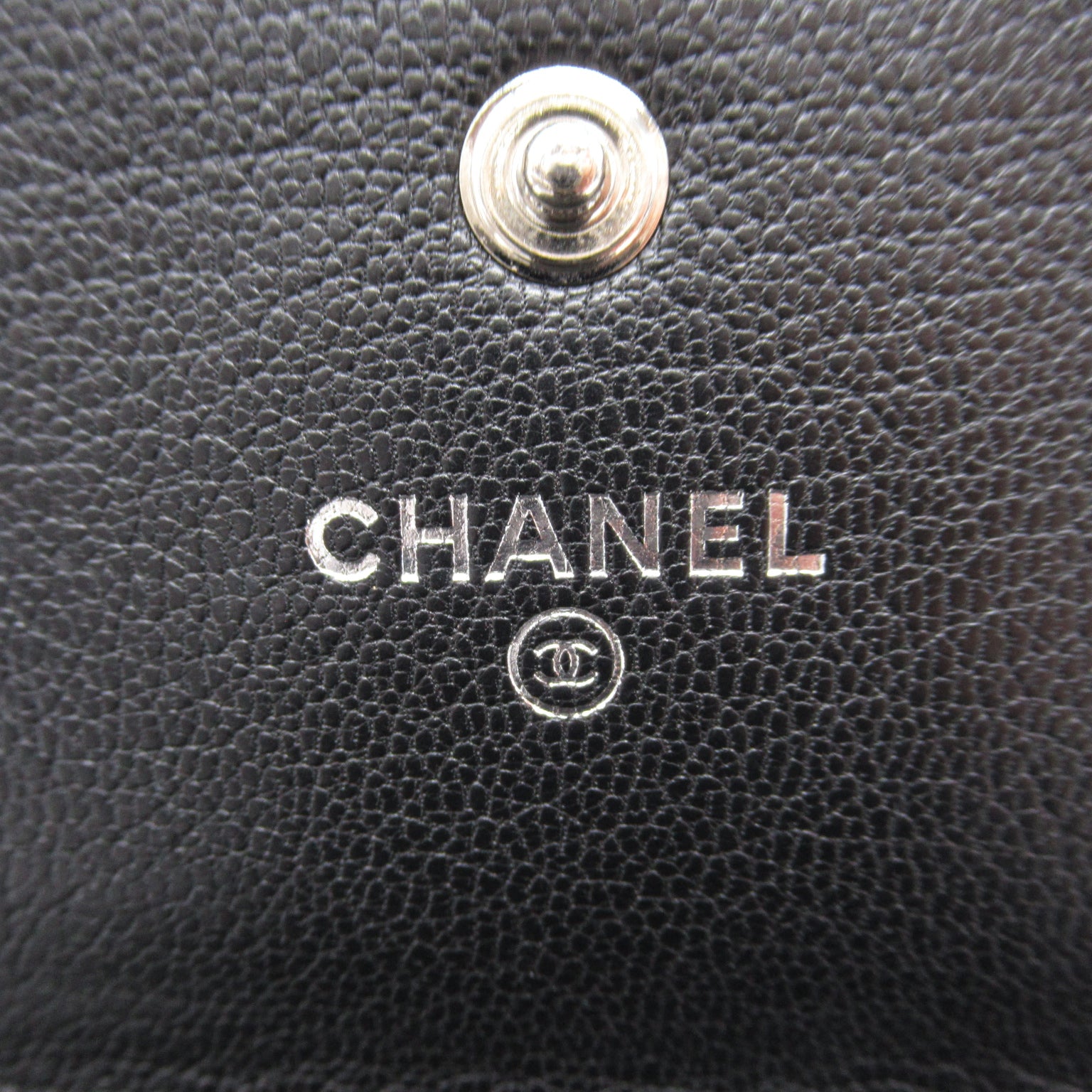 三つ折財布 三つ折り財布 カーフ（牛革） ブラック シルバー金具 シャネル 財布・小物 CHANEL