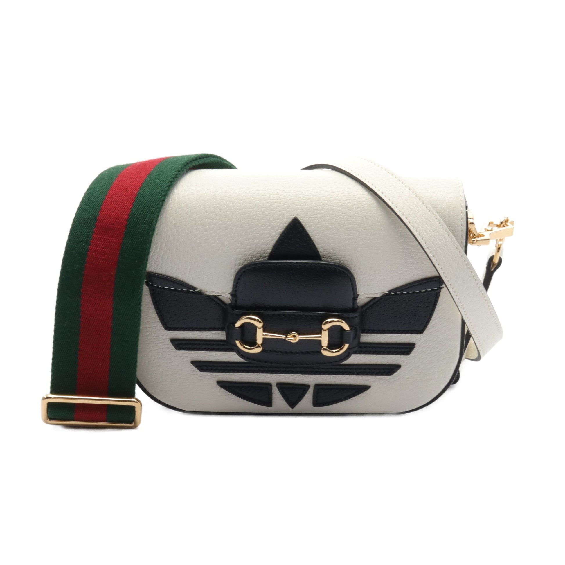 GUCCI × adidas ホースビット 1955 ショルダーバッグ レザー ホワイト ブラック マルチカラー グッチ バッグ GUCCI