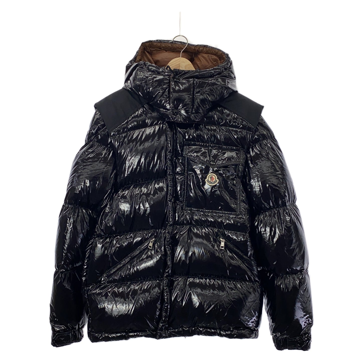 2in1 ダウンジャケット ダウンジャケット ナイロン ブラック モンクレール アウター MONCLER