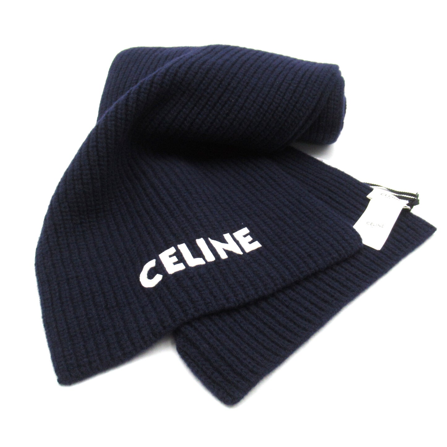 マフラー マフラー ウール ネイビー セリーヌ 財布・小物 CELINE