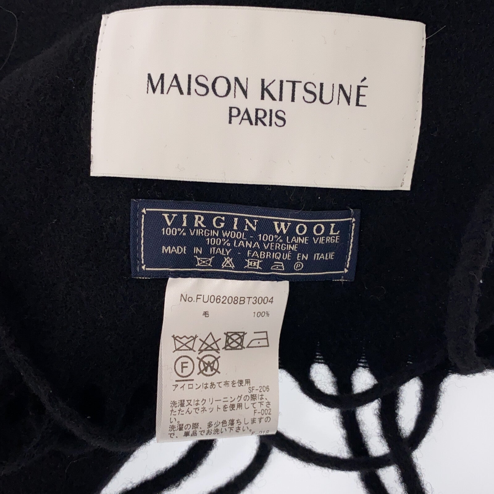 フォックス ヘッド スカーフ ウール ブラック メゾンキツネ 財布・小物 MAISON KITSUNE