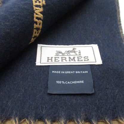 カシミヤマフラー 《レクトヴェルソ》キャメル/マリン マフラー カシミヤ ブラウン エルメス 財布・小物 HERMES