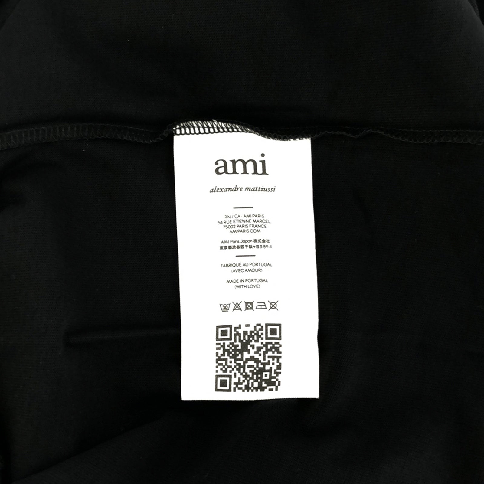 Tシャツ コットン ブラック アミアレクサンドルマテュッシ トップス AMI Alexandre Mattiussi