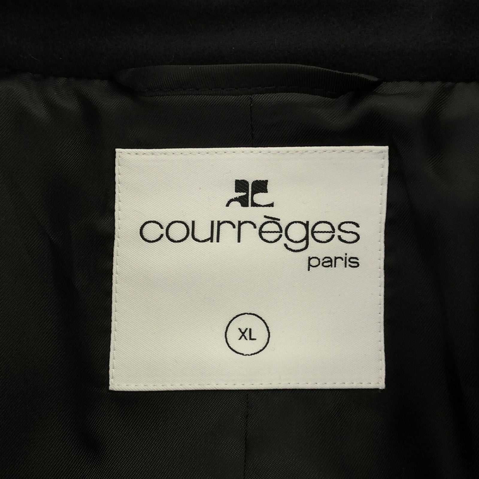 フード付 コート コート ウール ブラック クレージュ アウター courreges