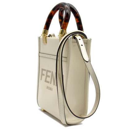 サンシャインショッパーミニ ショルダーバッグ ショルダーバッグ カーフ（牛革） ホワイト フェンディ バッグ FENDI