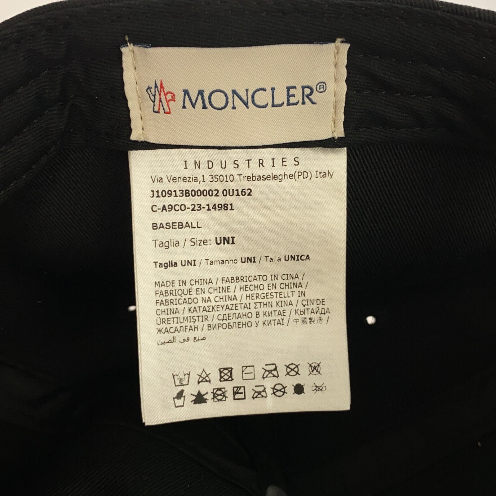 ベースボールキャップ キャップ コットン ブラック モンクレール 財布・小物 MONCLER