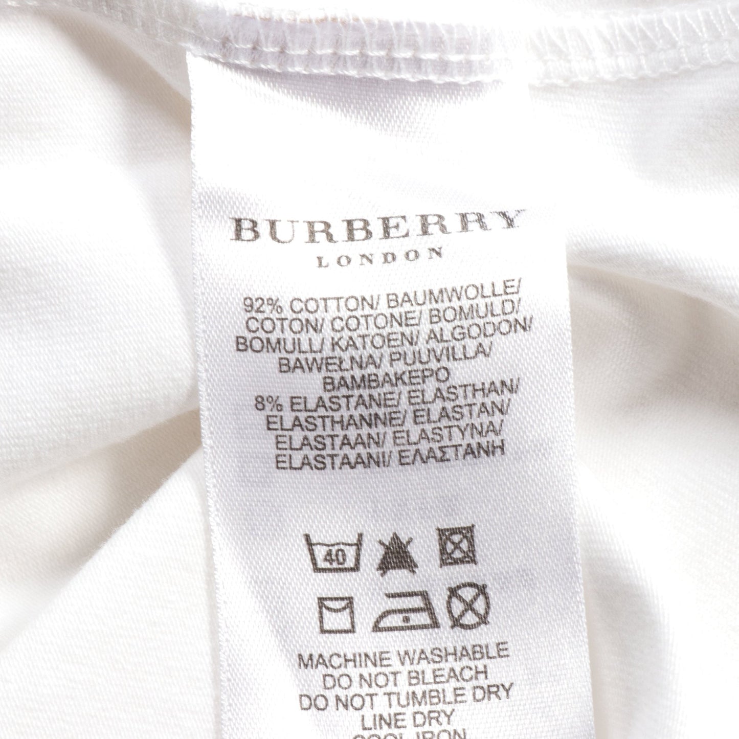 Tシャツ チェック コットン ホワイト ベージュ マルチカラー バーバリー トップス BURBERRY