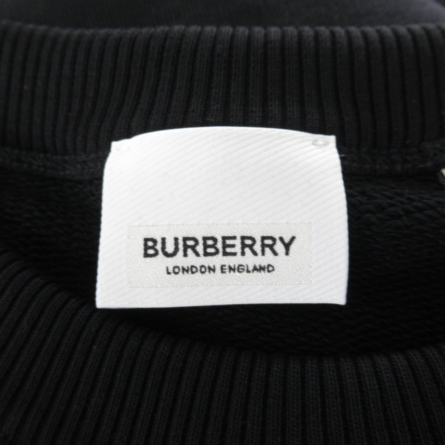 チェックEKD コットンスウェットシャツ スウェットシャツ コットン ブラック バーバリー トップス BURBERRY