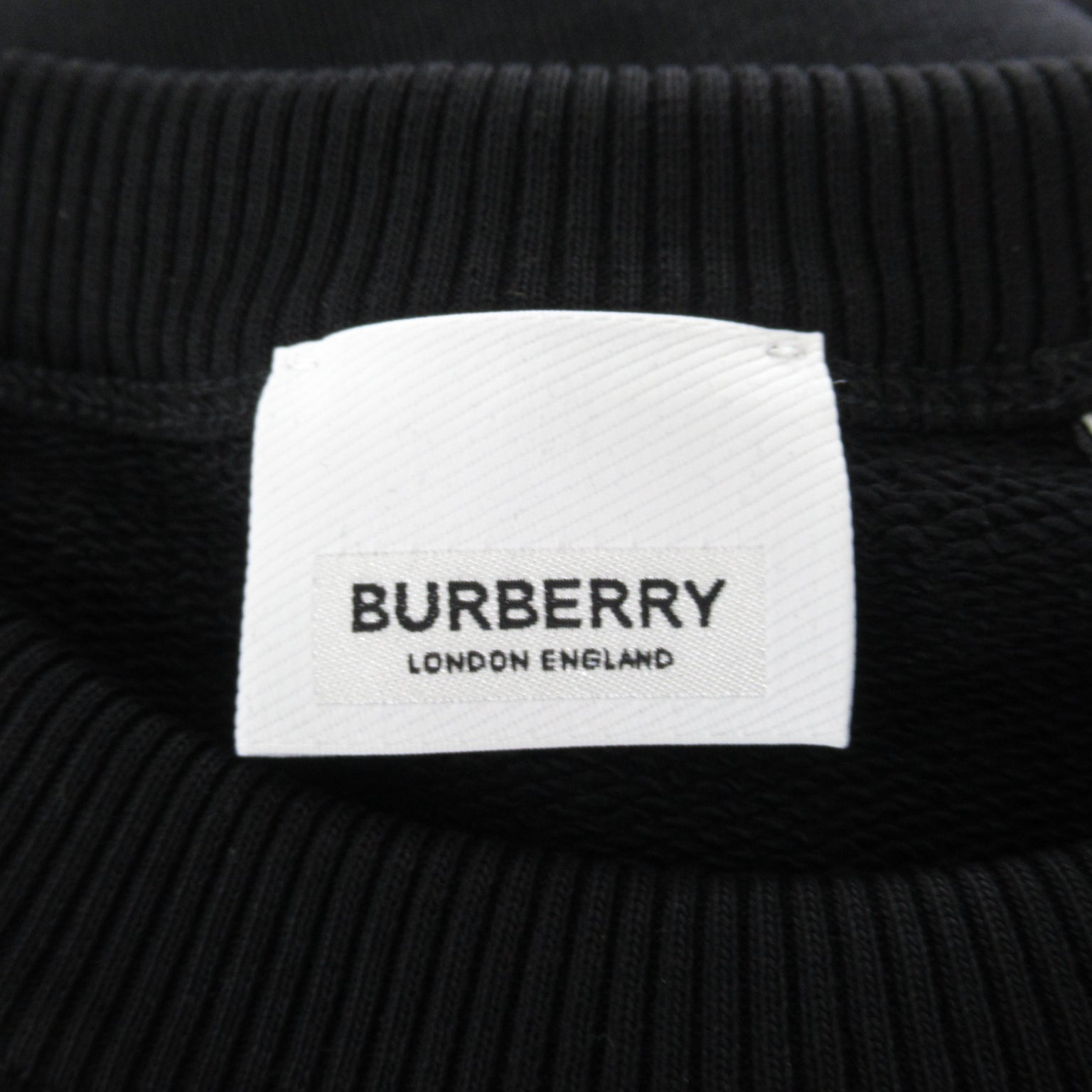 チェックEKD コットンスウェットシャツ スウェットシャツ コットン ブラック バーバリー トップス BURBERRY