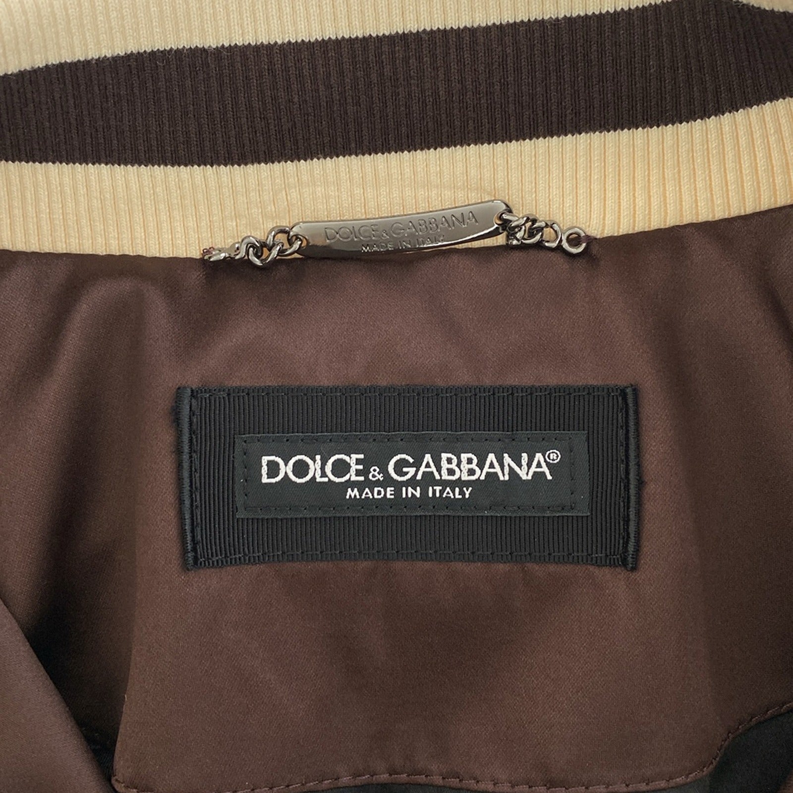 ボンバー ジャケット ブルゾン ブラウン ドルチェアンドガッバーナ アウター DOLCE&GABBANA