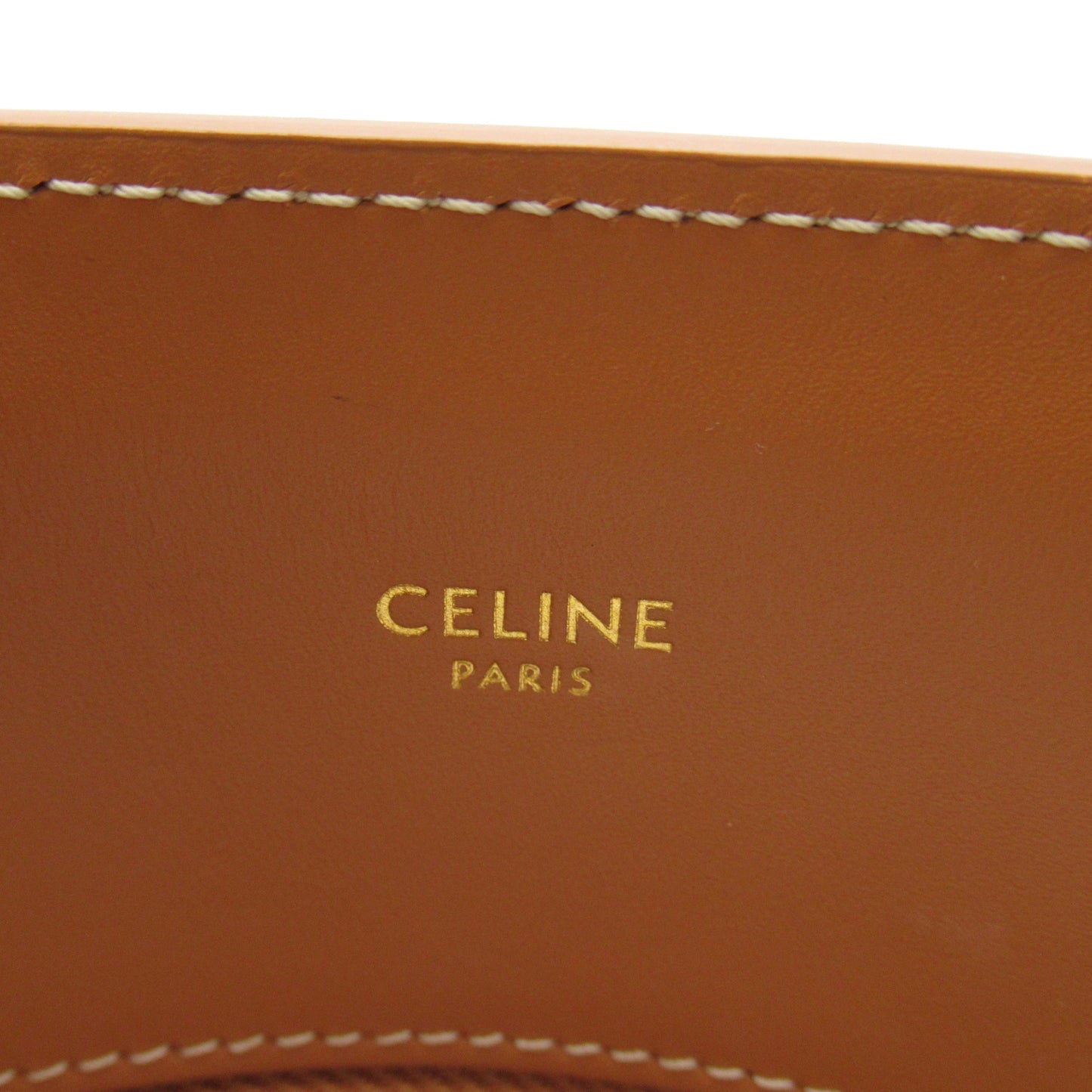 バーティカルカバ スモール ショルダーバッグ キャンバス ホワイト ブラウン セリーヌ バッグ CELINE