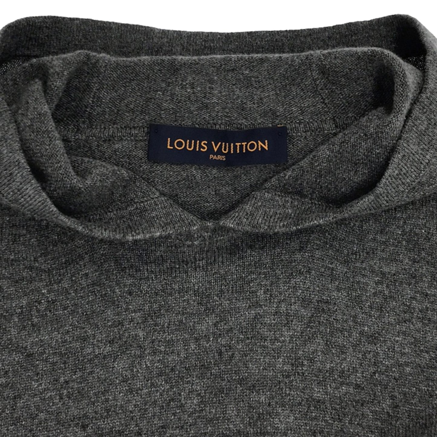 フーディ付セーター セーター カシミヤ グレー ルイヴィトン トップス LOUIS VUITTON