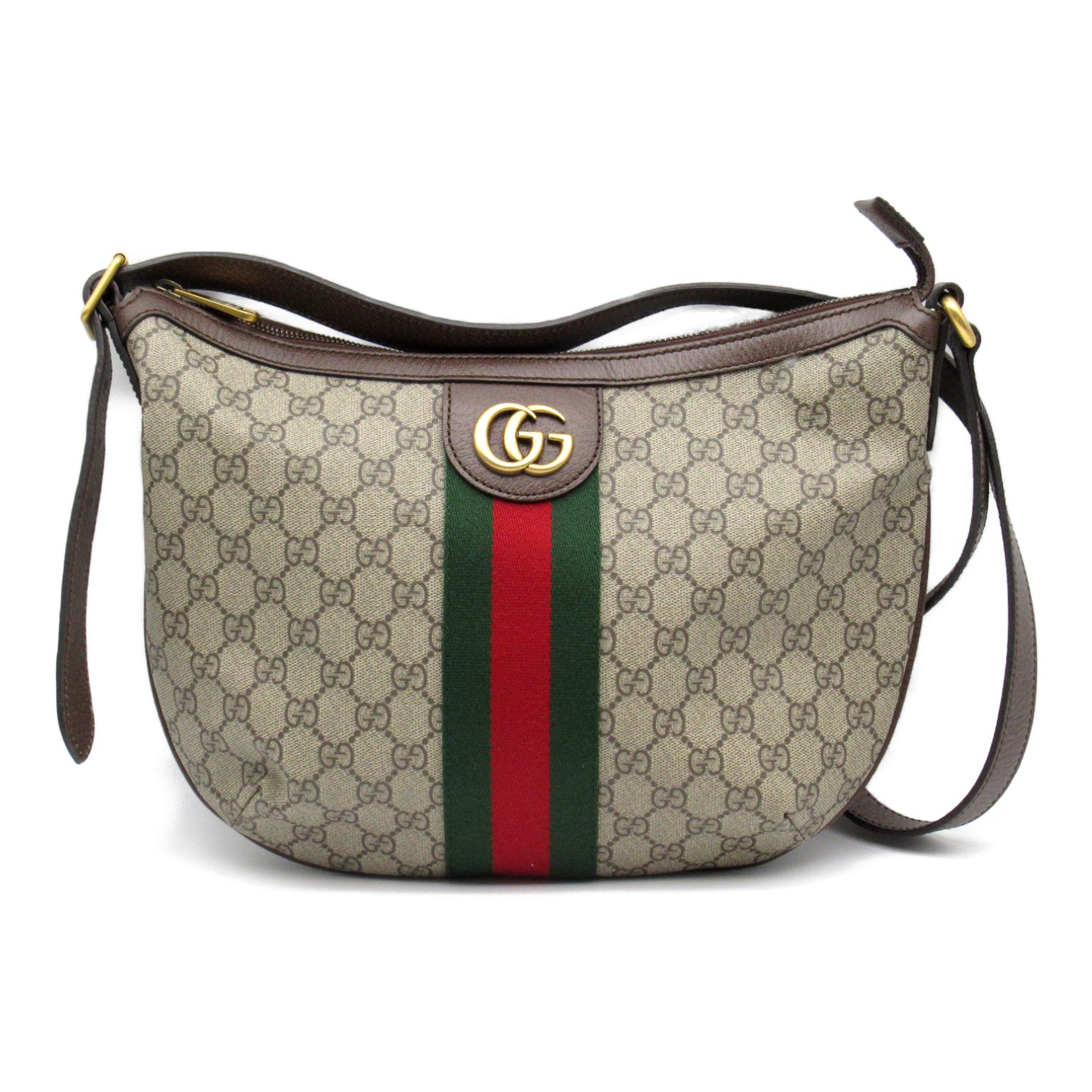 GGスプリーム ショルダーバッグ ショルダーバッグ PVCコーティングキャンバス レザー ベージュ ブラウン グッチ バッグ GUCCI