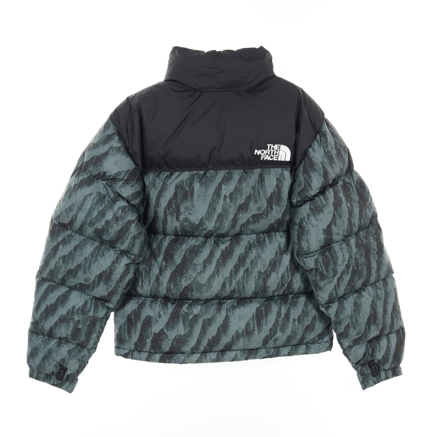 PRINTED 1996 RETRO NUPTSE JACKET ダウンジャケット グリーン ブラック フード付き ザノースフェイス アウター THE NORTH FACE