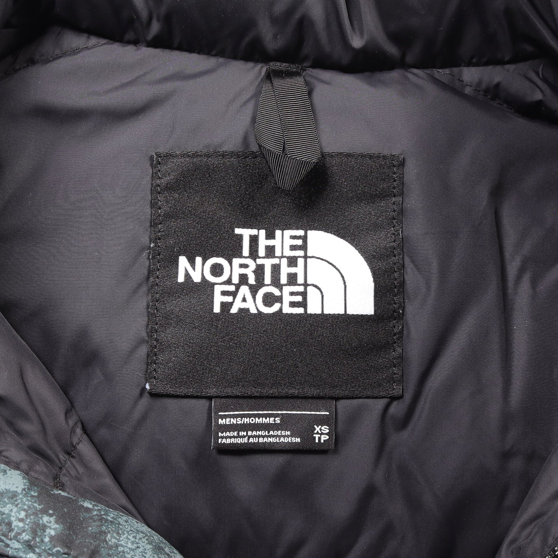 PRINTED 1996 RETRO NUPTSE JACKET ダウンジャケット グリーン ブラック フード付き ザノースフェイス アウター THE NORTH FACE