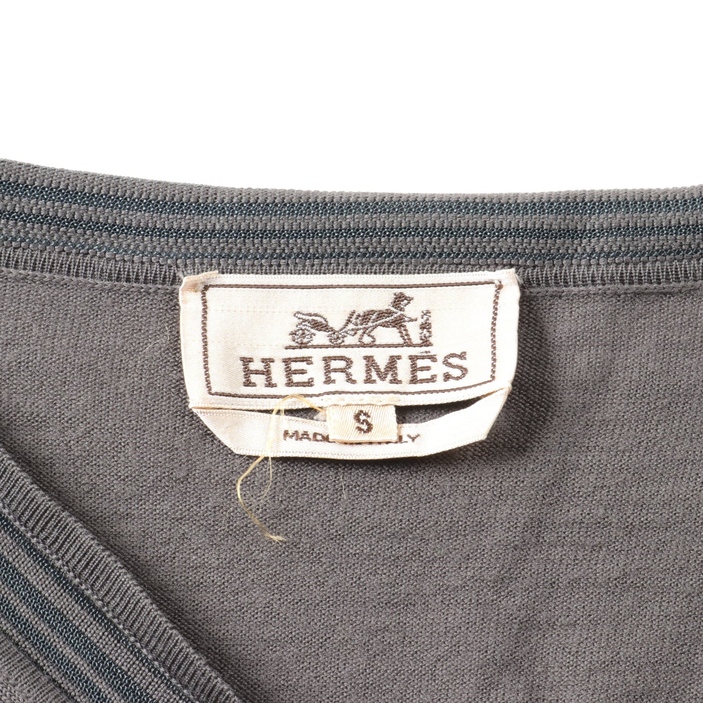 ニット Vネック ウール グレー エルメス トップス HERMES