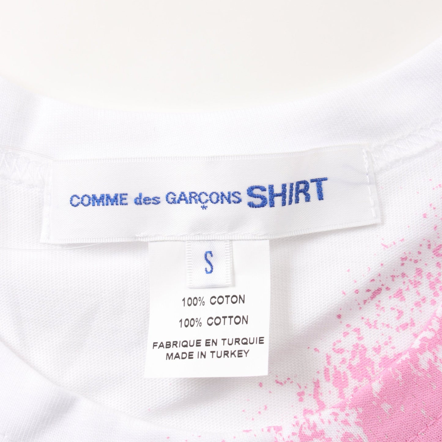 Tシャツ クルーネック コットン ホワイト ピンク コムデギャルソンシャツ トップス COMME des GARCONS SHIRT