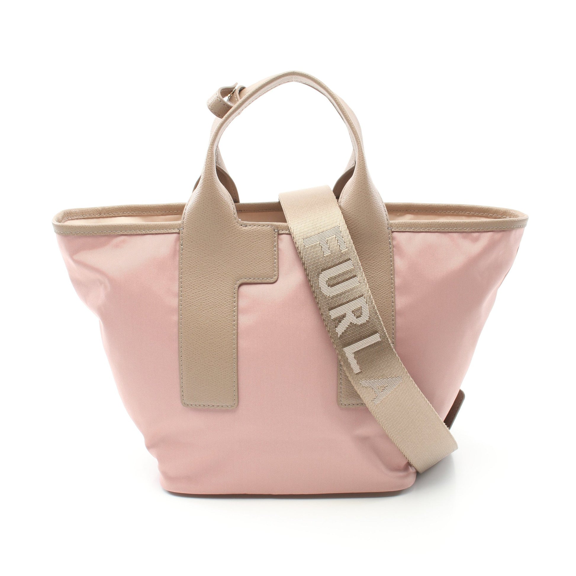 Piuma M ハンドバッグ トートバッグ ナイロンキャンバス レザー ピンク ライトベージュ グレーベージュ 2WAY フルラ バッグ FURLA