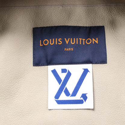 モノグラム ボア ジャケット シアリング カーフスキン ライトベージュ グリーン ルイヴィトン アウター LOUIS VUITTON