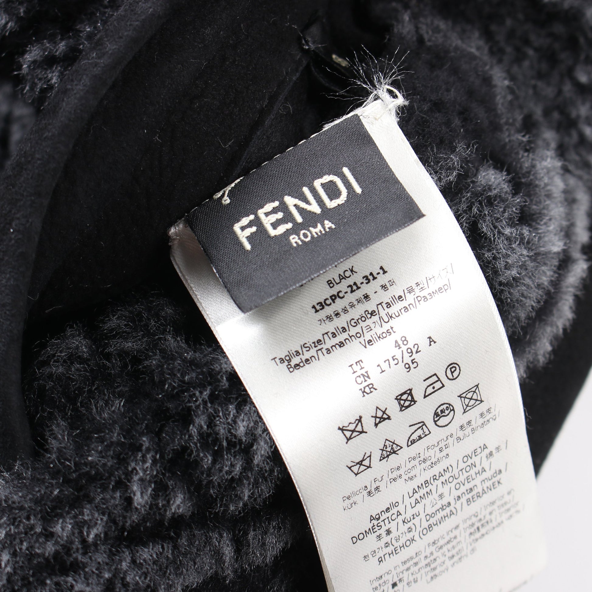 ズッカ ジャケット ムートン ブラック グレー フェンディ アウター FENDI