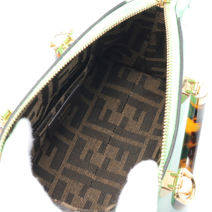 バイザウェイ ミニ ハンドバッグ レザー グリーン 2WAY フェンディ バッグ FENDI