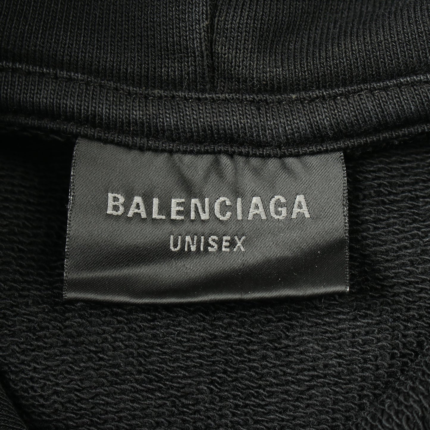 パリス ムーン プルオーバーパーカー デストロイ加工 コットン ブラック 23AW バレンシアガ トップス BALENCIAGA