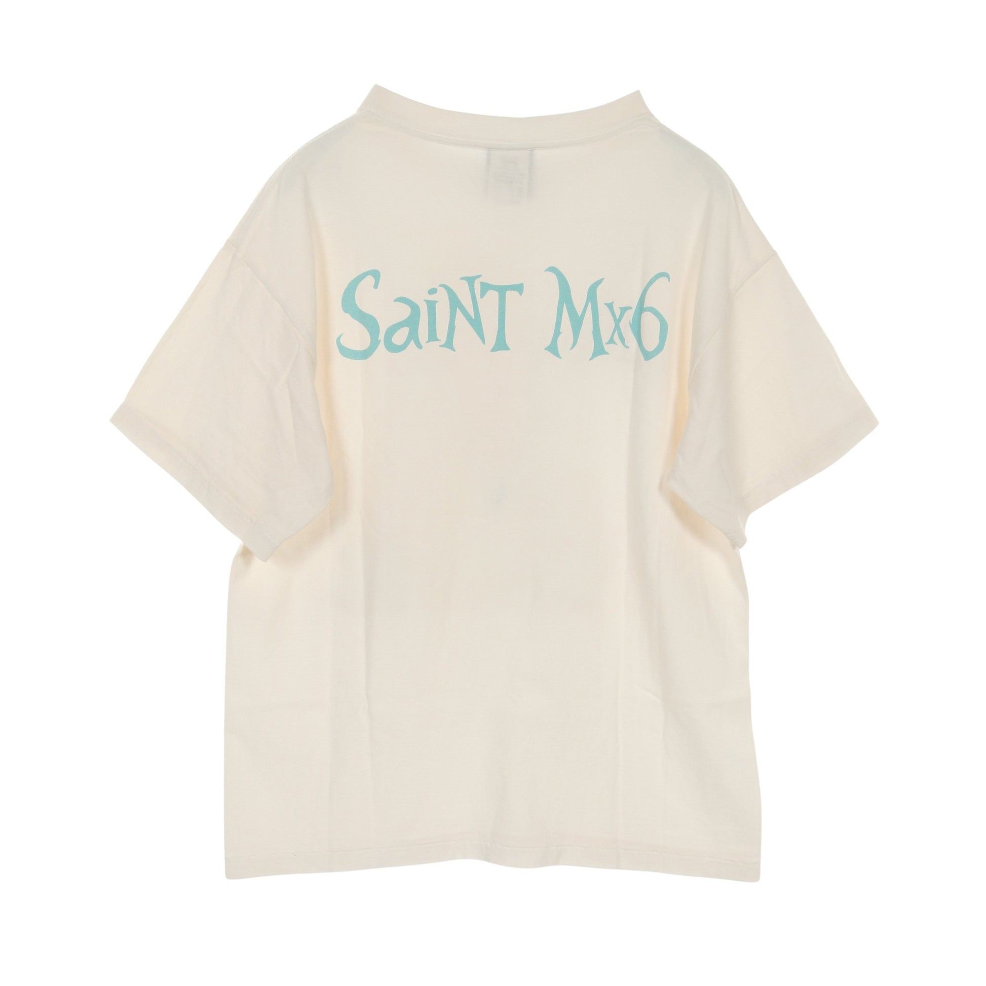 SAINT MICHAEL × Disney Alice in Wonderland Tシャツ クルーネック コットン アイボリー ヴィンテージ加工 23SS セント マイケル トップス SAINT MICHAEL