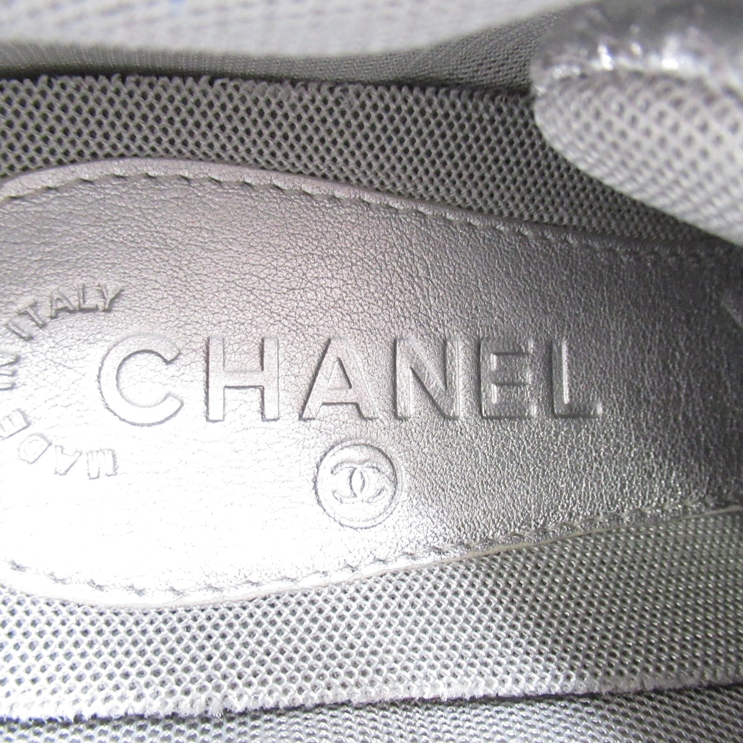 スニーカー スニーカー レザー シルバー シャネル シューズ CHANEL