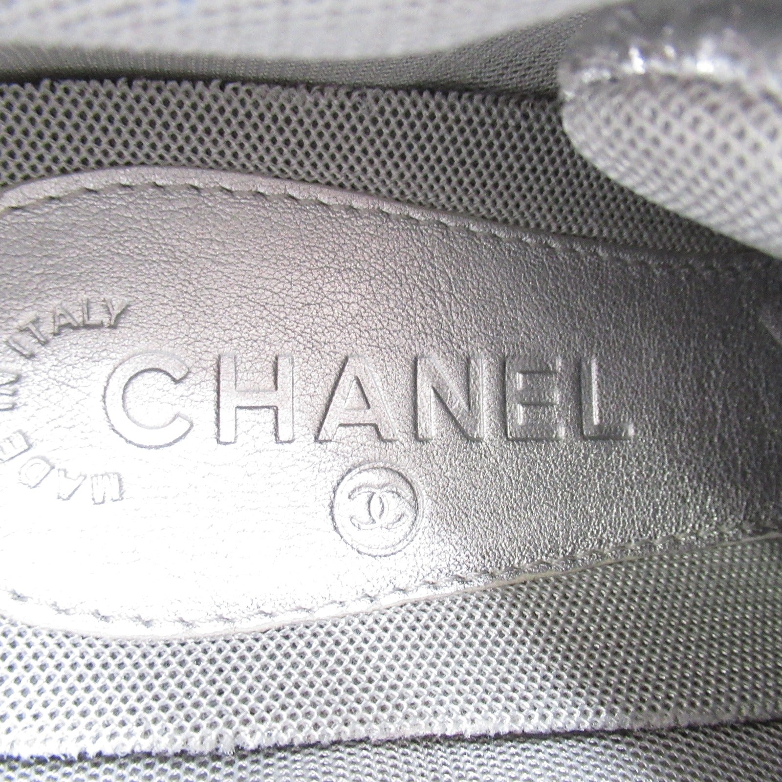 スニーカー スニーカー レザー シルバー シャネル シューズ CHANEL