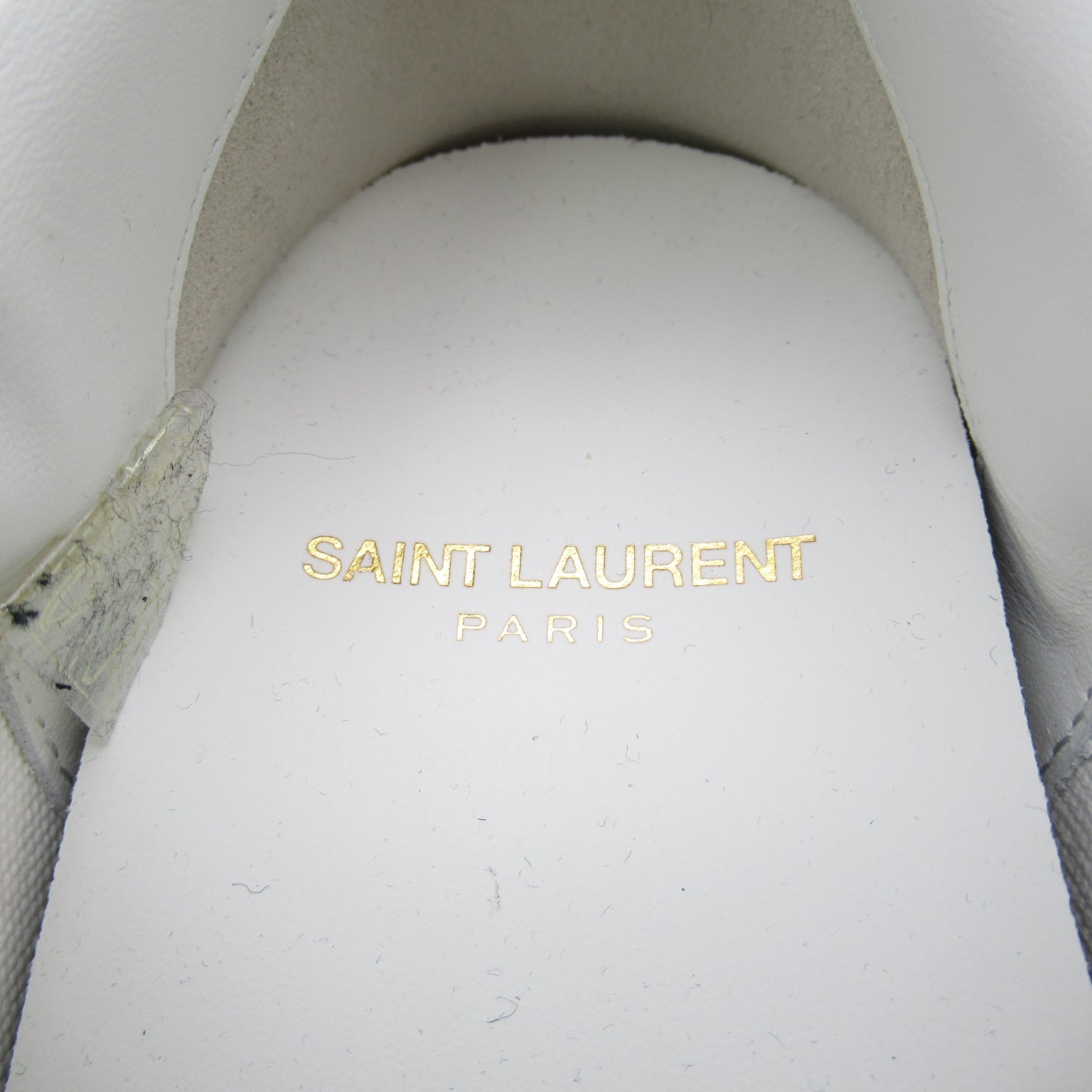 スニーカー スニーカー コットン レザー ラバー ホワイト クリーム サンローラン シューズ Saint Laurent