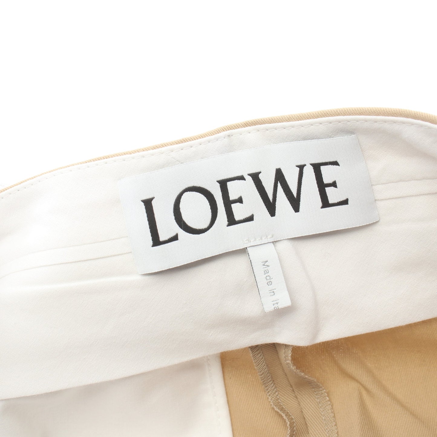 ハーフ テーパード パンツ コットン ベージュ ロエベ ボトムス LOEWE