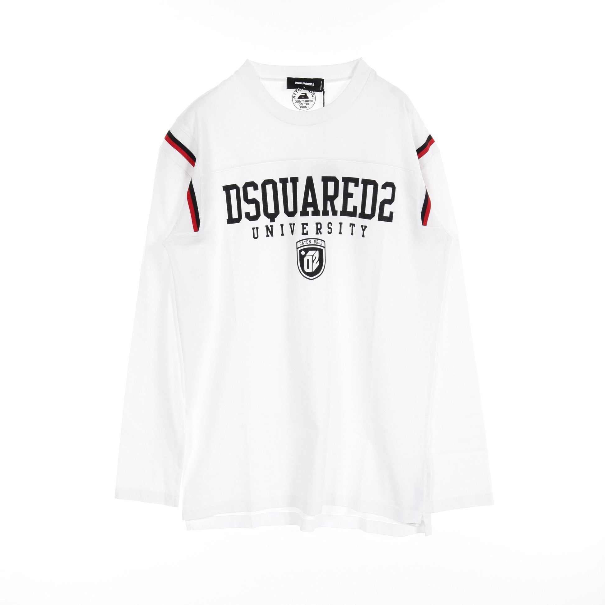 Varsity Fit Tee トップス クルーネック 長袖 コットン ホワイト ブラック レッド ディースクエアード トップス DSQUARED2