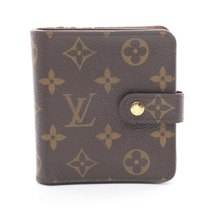 コンパクトジップ モノグラム 二つ折り財布 PVC ブラウン ルイヴィトン 財布・小物 LOUIS VUITTON