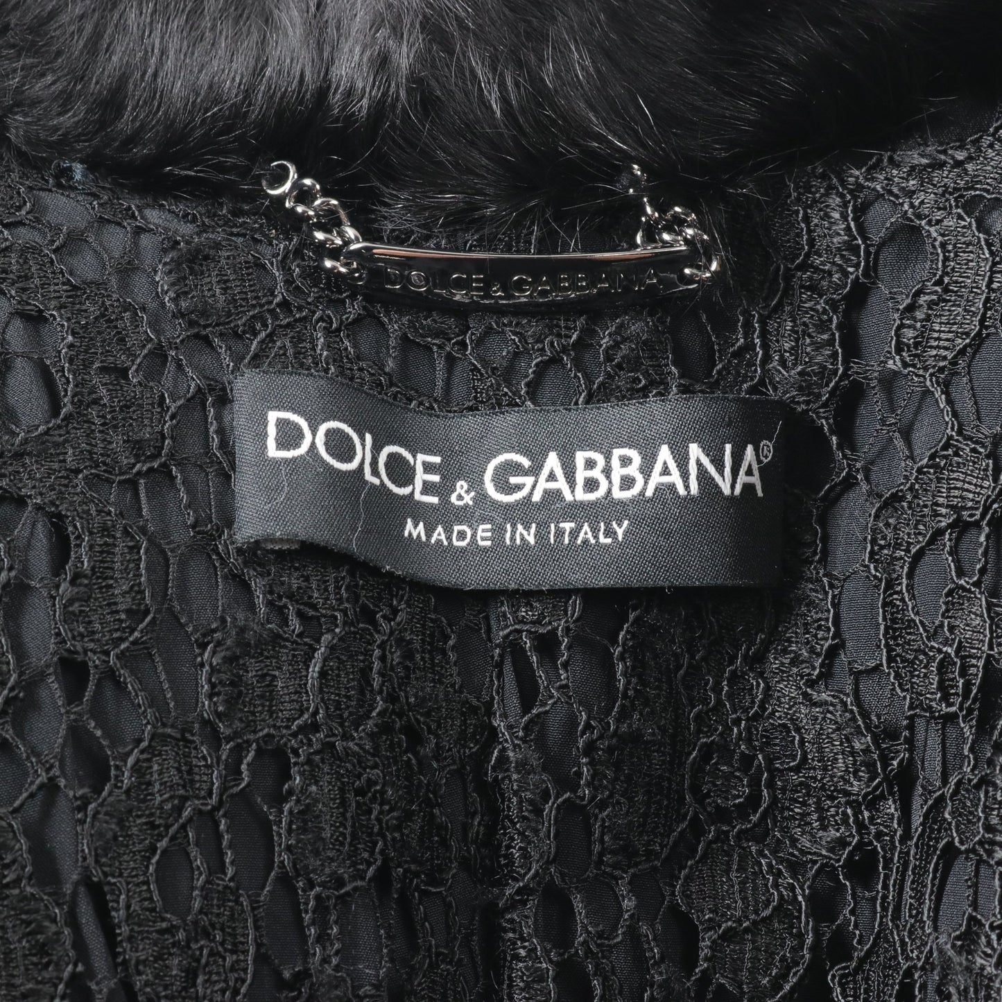 コート ファー ブラック ビジュー ドルチェアンドガッバーナ アウター DOLCE&GABBANA