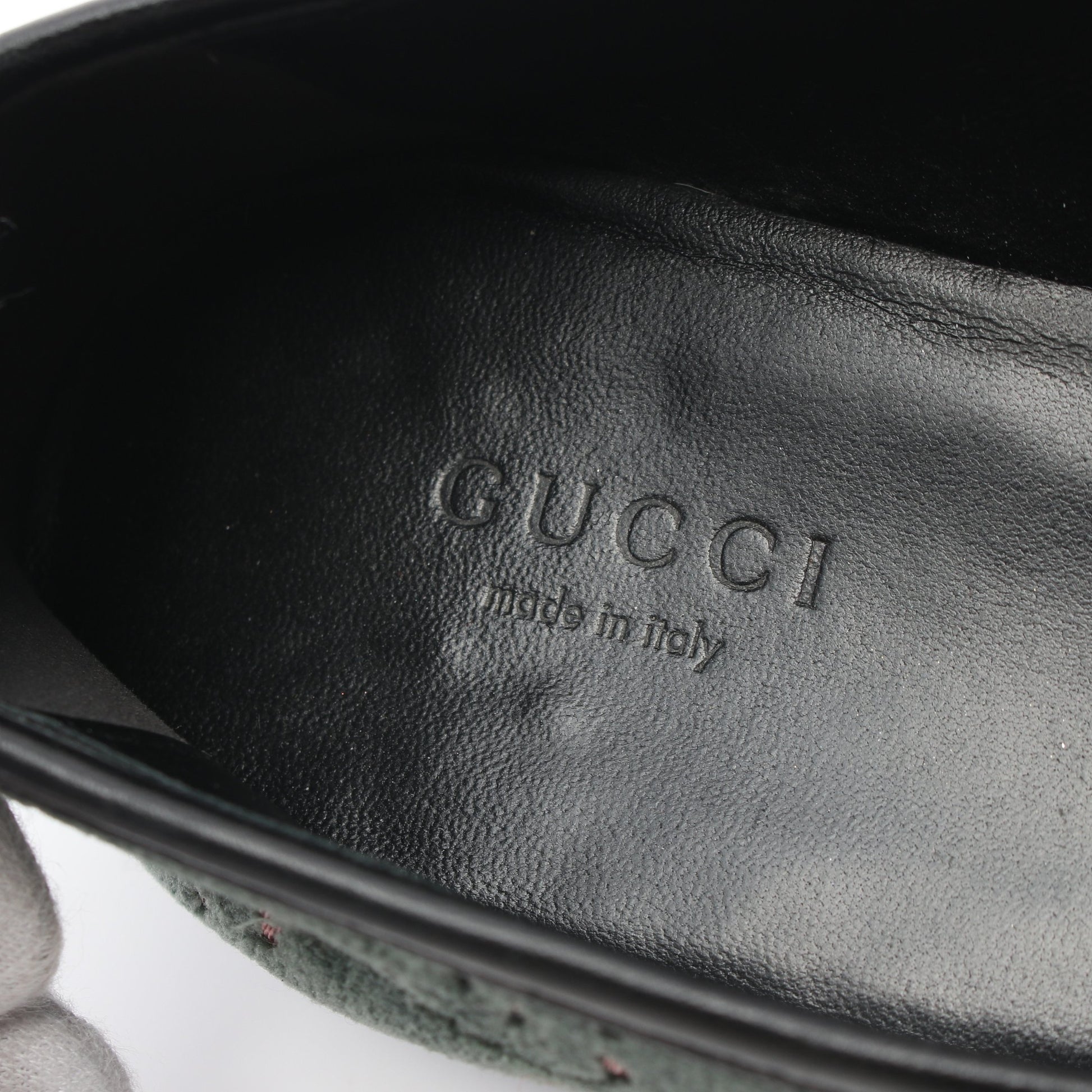 ホースビット GG柄 ローファー ベロア グリーン ピンク グッチ シューズ GUCCI