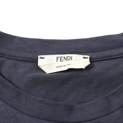 ポップツアー テスタッチョ ベイ Tシャツ コットン ネイビー スパンコール ビジュー フェンディ トップス FENDI