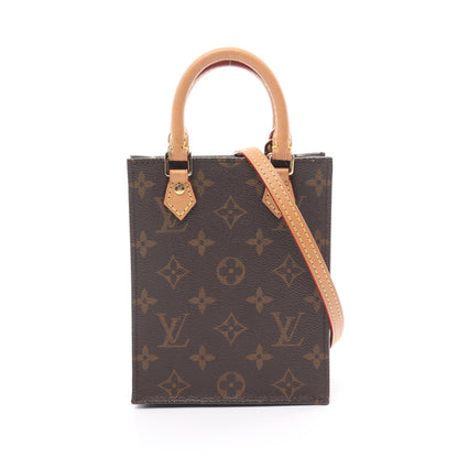 プティット サックプラ モノグラム ハンドバッグ PVC レザー ブラウン 2WAY ルイヴィトン バッグ LOUIS VUITTON