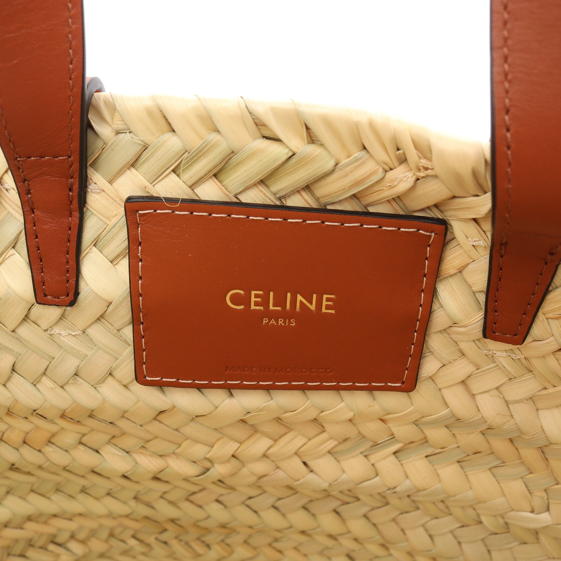 ティーン トリオンフ パニエ かごバッグ ハンドバッグ ラフィア レザー ベージュ ブラウン 2WAY セリーヌ バッグ CELINE