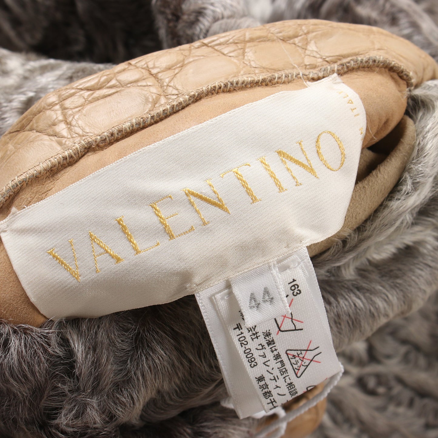 ムートンコート ラムレザー ベージュ グレーベージュ リバーシブル ヴァレンティノ アウター VALENTINO