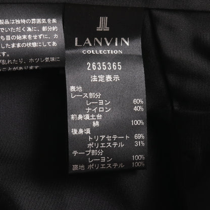 ドレスワンピース ノースリーブ レース レーヨン コットン ブラック ブルー ランバンコレクション ワンピース LANVIN COLLECTION