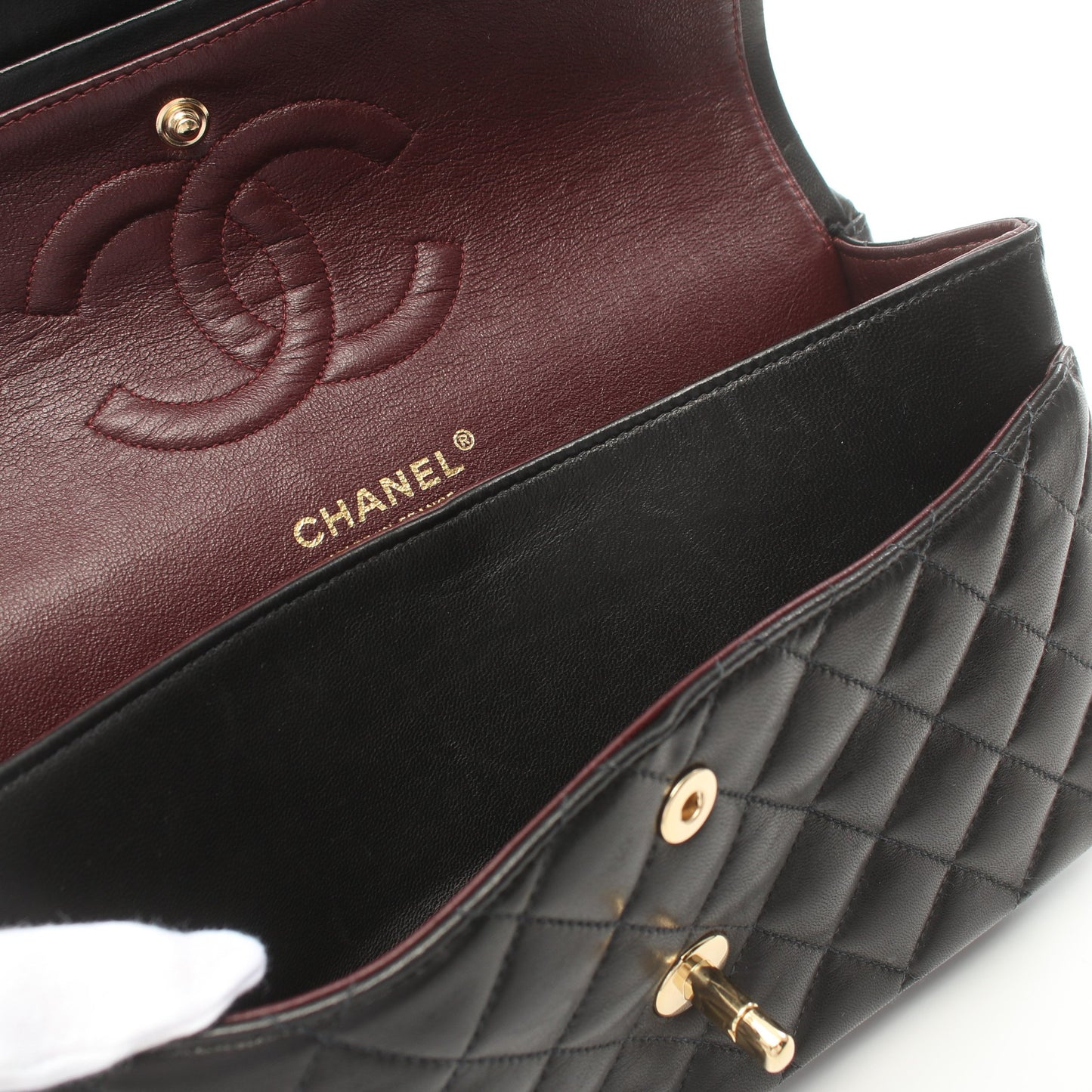 チェーンショルダーバッグ ラムスキン ブラック ゴールド金具 シャネル バッグ CHANEL